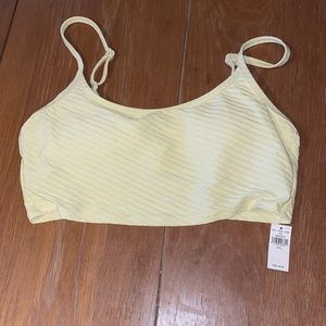 Aerie long line bandeau bikini top. Pale yellow. Size Large. Tags on.